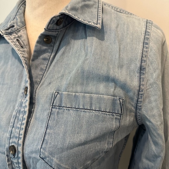 Adriano Goldschmied  Western Denim Jean Button Front Shirt Collared Womens SZ S - Picture 2 of 7